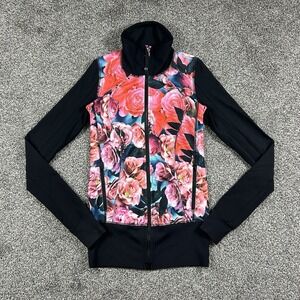 Lululemon Asana Secret Garden Jacket Womens 2 Floral Full Zip Athleisure Workout